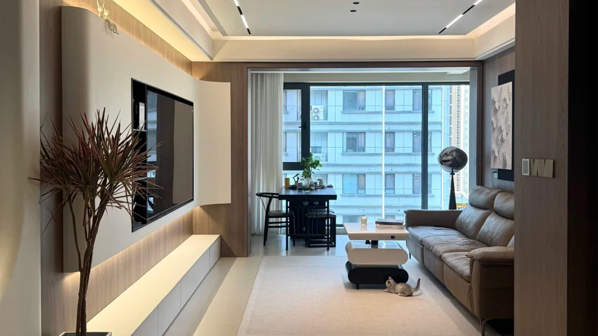 110㎡現(xiàn)代輕奢風，材質(zhì)混搭的精致層次